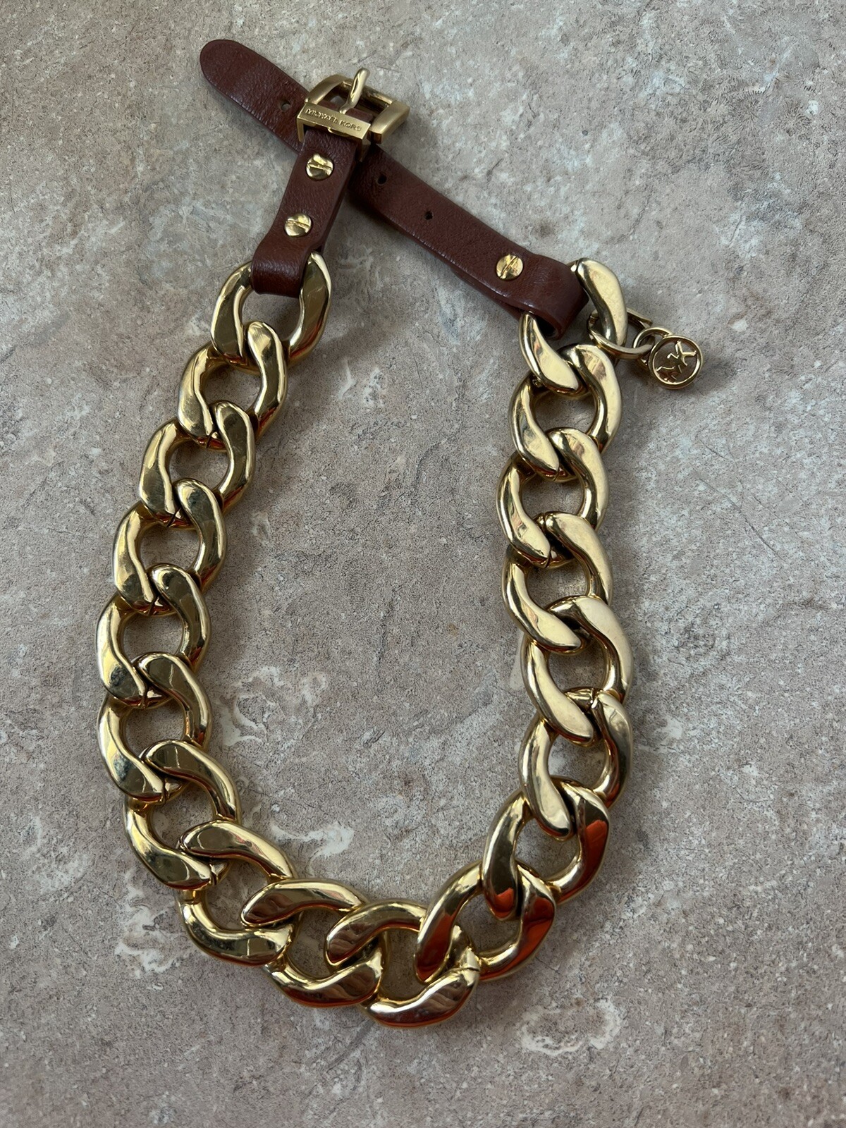 michael kors gold chain link necklace