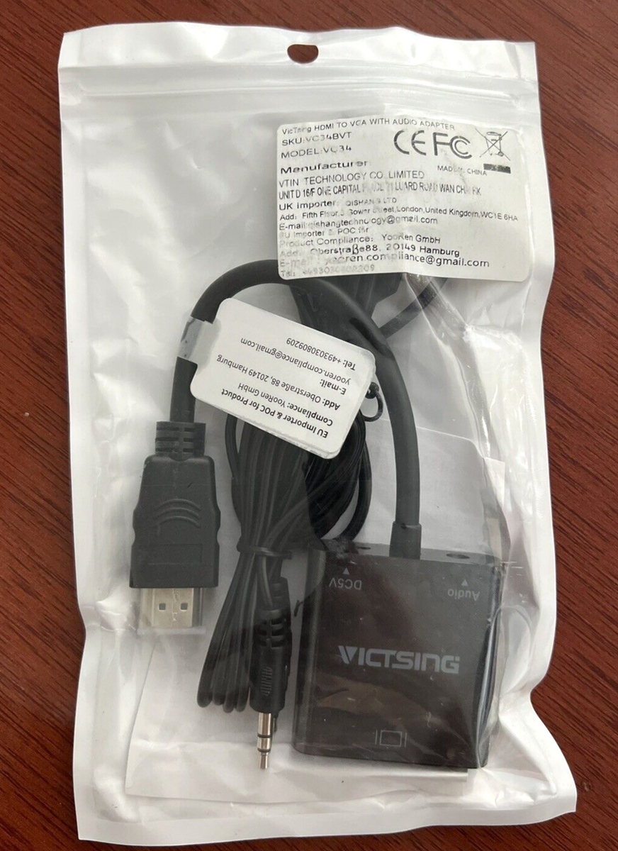 VICTSING HDMI TO VGA VC34BVT W/ AUDIO ADAPTER | eBay