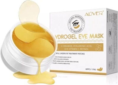 Aliver Under Eye Gold Blue and Green Hydrogel Eye Mask Patches 60 pc