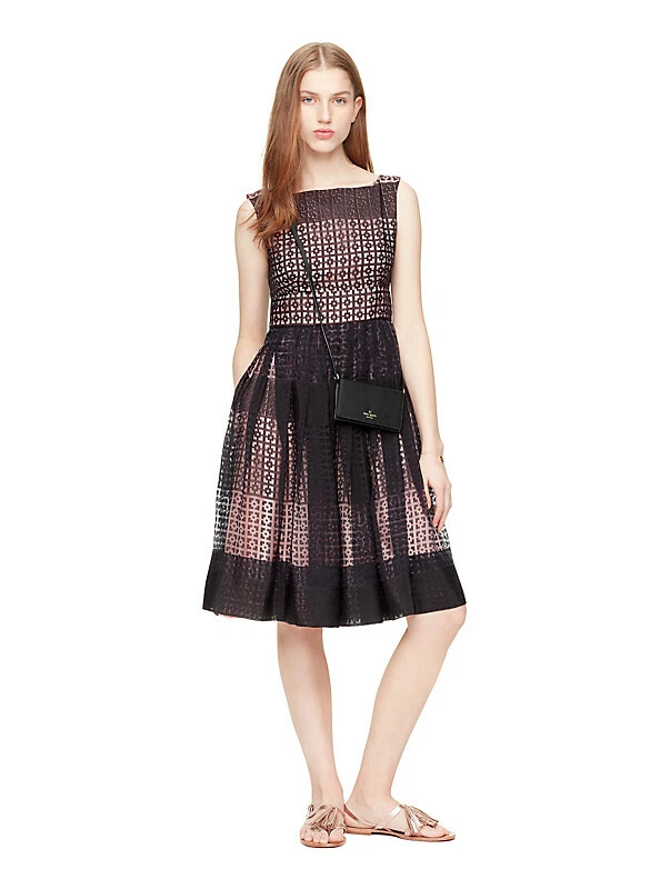 Kate Spade L99614 Abito da donna nero rosa taglia 14