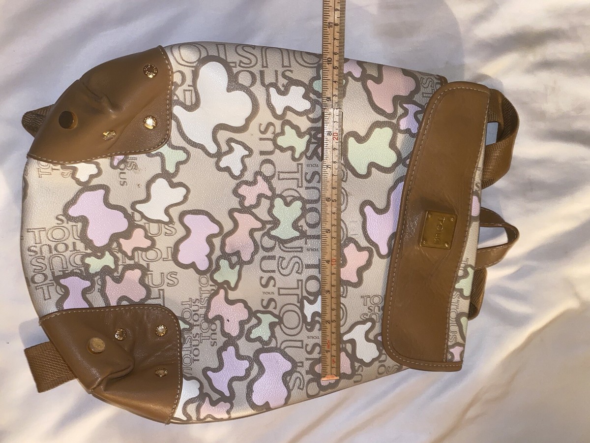 TOUS‎ Kaos Icon Feminine Beige multicolored Leather Backpack Pre Own Puzzle Y2K Tous Kaos Icon Brown Multicolor Leather | Mercari main image 3