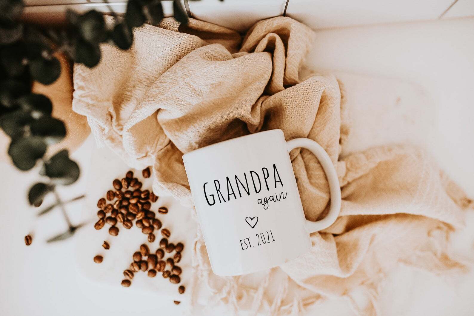 Grandpa Again Camping Mug Personalized Grandpa Again Established Coffee Cup Cool