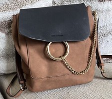 JUSTFAB Black & Brown Convertible Hand Bag Crossbody Backpack