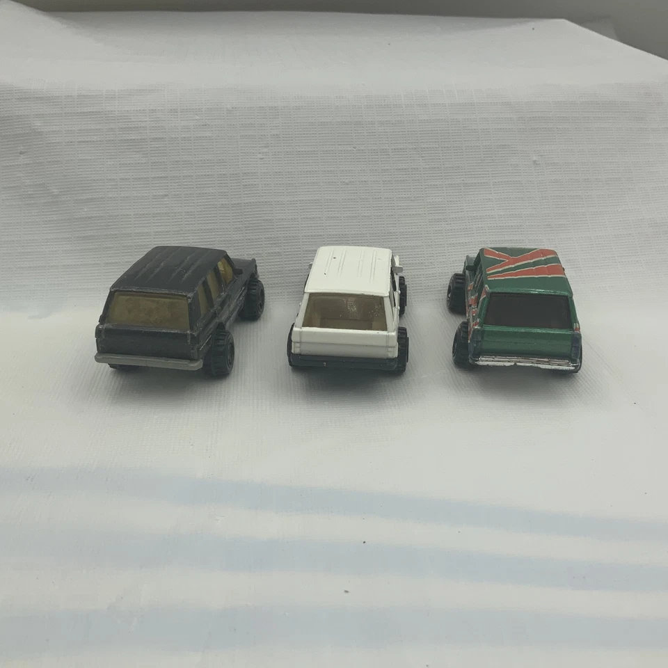 Lot of 3 Vintage Hot Wheels Land Range Rover Black White Green Die Cast - Image 2 of 4