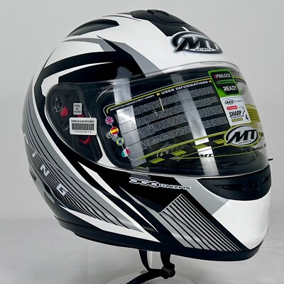 MT Thunder Axe weiß/grau kleiner Motorrad Integralhelm Ausstellungsstück