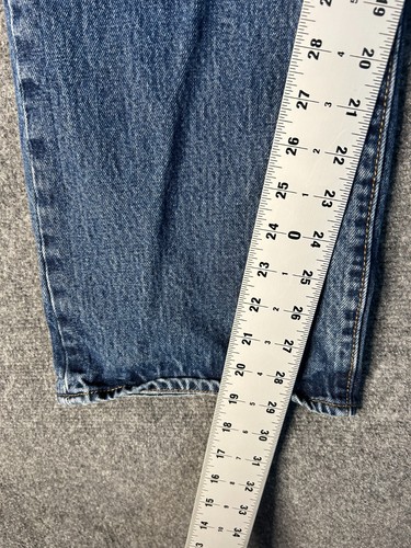 Levi’s 501 Jeans Men’s 42X29 Dark Blue Denim Button Fly Straight Leg Tag 44x30 - Picture 6 of 16