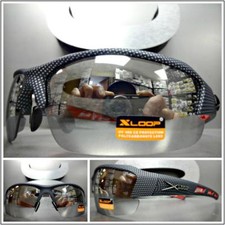 Men WRAP AROUND SPORT CYCLING FISHING SUN GLASSES Carbon Fiber Frame Mirror Lens
