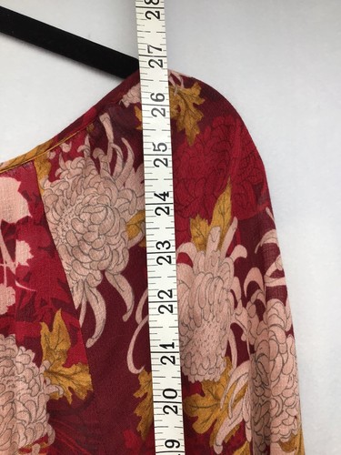 Blusa bohemien donna grande top contadino rosso floreale marca Lucky - Foto 12 di 12
