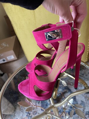 Givenchy Pink Shark Lock Fuchsia Open Toe Sandals Pumps Platforms