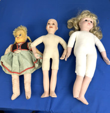 3 Antique Vintage Dolls Restore, Parts or RePurpose