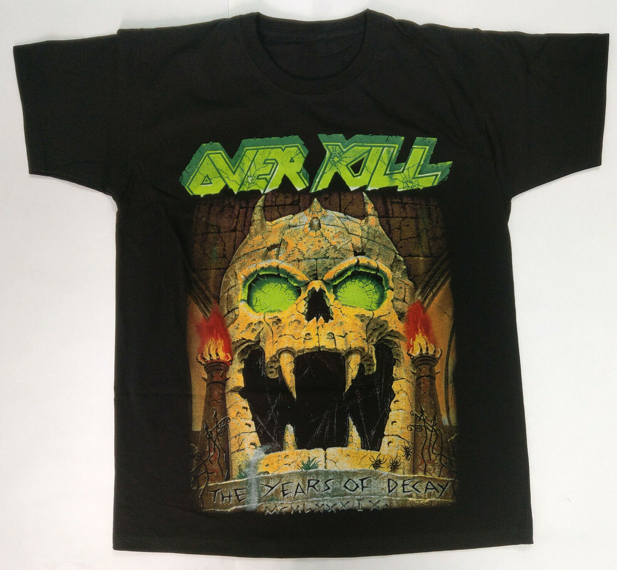 Vintage OVERKILL Band Years Of Decay Tour Concert Black Men S-4XL