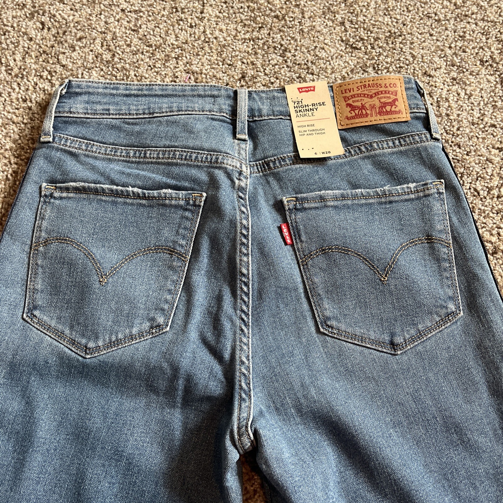 Levis 721 high rise skinny ankle jeans women denim New 28 (27 X 26.5) - View 16