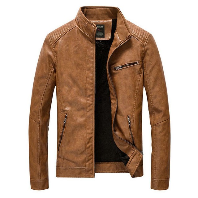Mens Vegan Leather Biker Jacket eBay