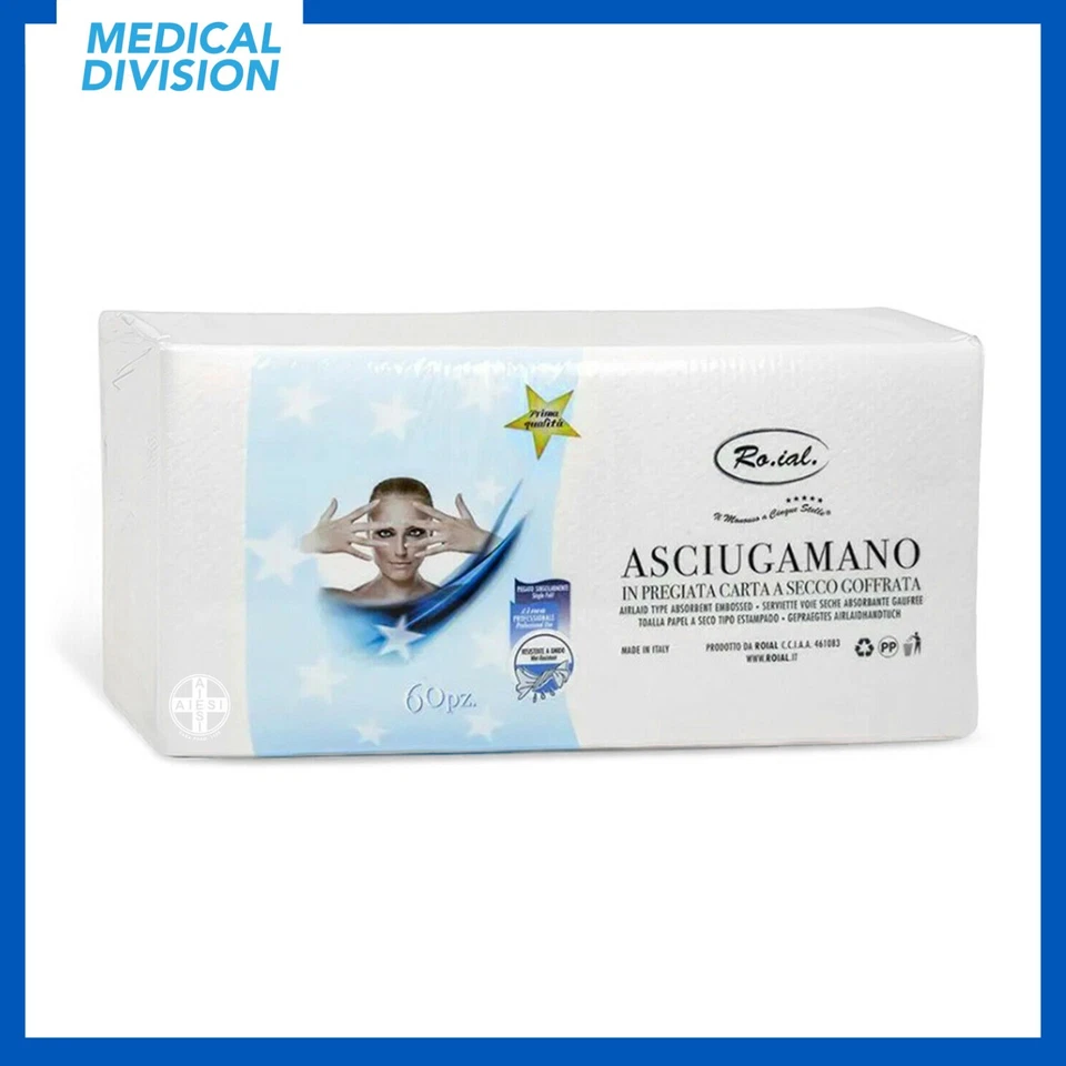 60 Asciugamani monouso in carta a secco Roial - per parrucchieri estetista spa