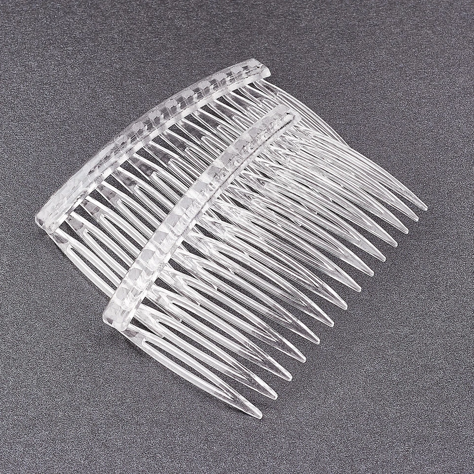 10 pcs Clear Plastic Hair Comb Findings DIY Hair Accessories Making 46x70mm - Image 2 of 4