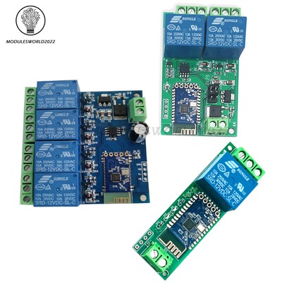 DC 12V 1/2/4Channel Bluetooth Relay Module APP Control Switch IoT Smart Home