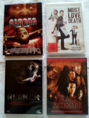 4 DVDs , FSK 18 , HORROR , REEKER , MUST LOVE DEATH ,PLANE DEAD ,BL.SERENADE !!!