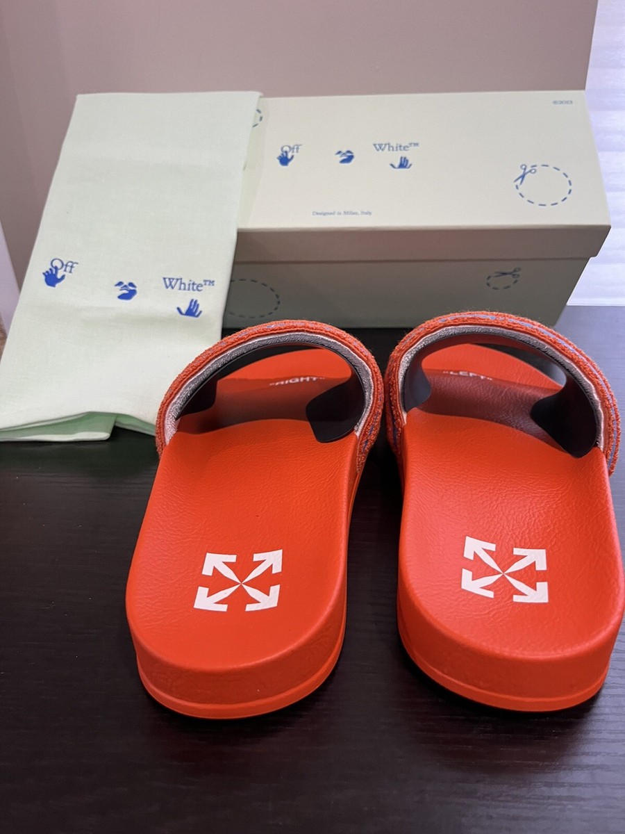 New Off-White Virgil Abloh Terry Embroidery Slide Sandal  display picture 3