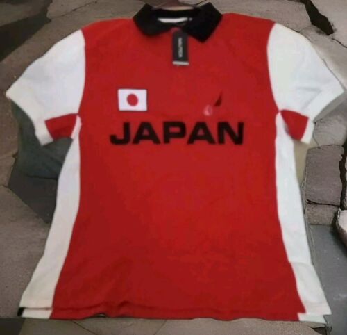 🍒RARE🍒Nautica 'JAPAN' Polo Shirt 👔 (EMBROIDERED ) Tokyo Olympics 🔥 UnWorn🔥