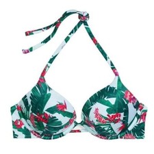 Victoria's Secret Essential Bombshell Add-2-Cups Bikini Top 38D Blue Palm NEW