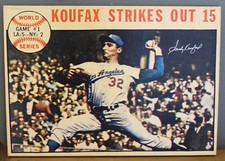 SANDY KOUFAX SIGNED AUTO 1964 TOPPS CANVAS 26x36.5