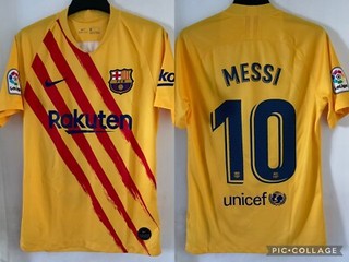 Barcelona 2019 20 'Senyera' Fourth Shirt Messi #10 Adults Size Small