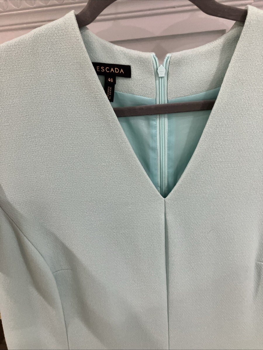 Escada Dress Size 46 (USA 16) Flattering A Line, Pastel Aqua, Sleeveless  NWOT | eBay