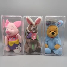 Disney Winnie The Pooh 8” Mini Bean Bag Easter Bunny Gopher Pooh Piglet w cases
