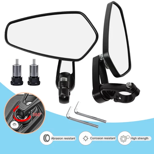 Motorcycle Bar End Mirrors 7/8"Handlebar Mirror Universal Rear Side View Mirrors