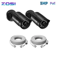 ZOSI 5MP 3K Add-on Security POE Camera with Cable Wi-Fi Outdoor Night Vision