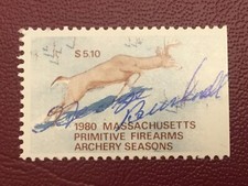ICOLLECTZONE US Massachusetts 1980 Archery Stamp VF used