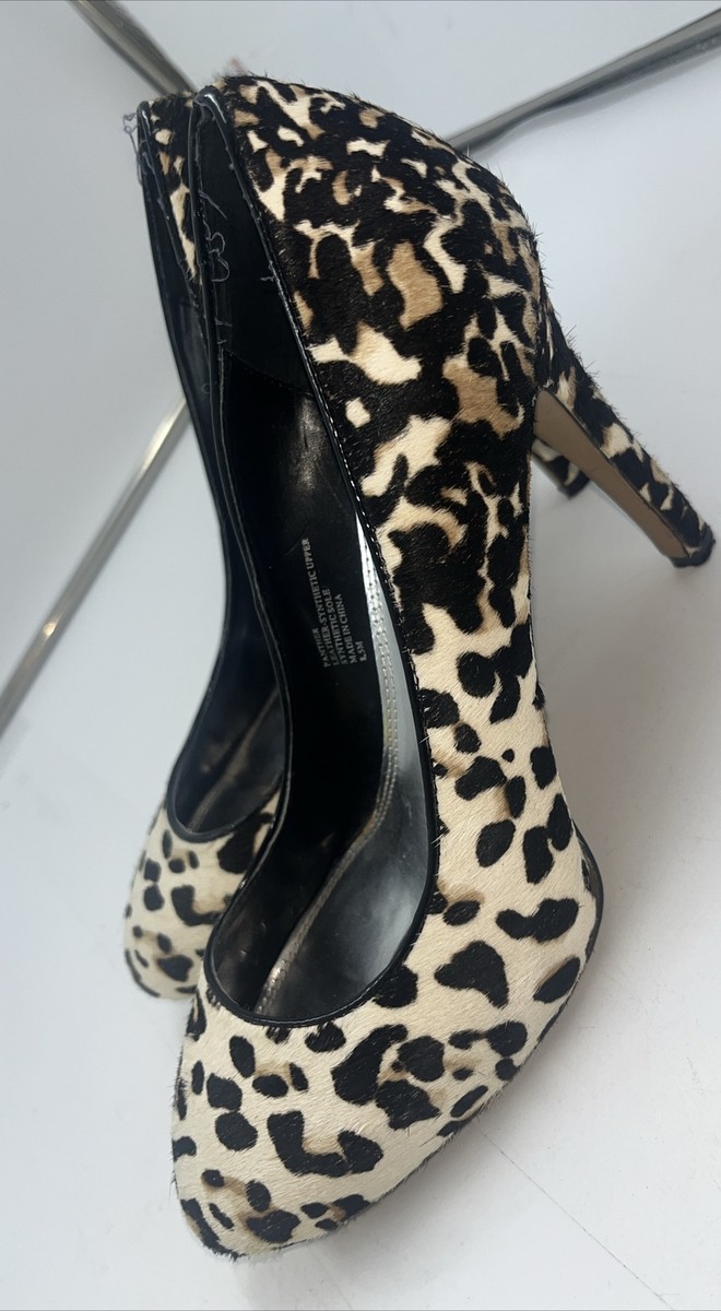 White House Black Market Animal Print heels Size 8.5 Panther  display picture 1