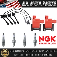 2 Racing Ignition Coil & Wire Set & 4 NGK Spark Plug For 97-01 Toyota Camry 2.2L