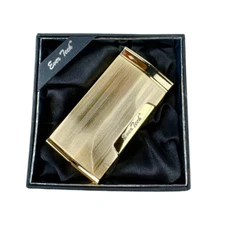 Ever Tech Quad Flame Cigar Torch Lighter with Cigar Punch Cutter Gold Color