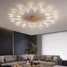Industrial Sputnik LED Chandelier Starburst Semi Flush Mount Ceiling Light