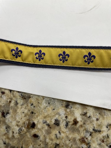 Nola Couture Fleur De Lis Belt Purple On Gold Size 36 Women’s Fashion Belt - Afbeelding 8 van 12