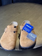 Birkenstock Boston Bs Mixed Leather Clog Mens Sandals In Cognac UK 5 - 12