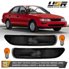 Frosted Front Smoke Bumper Signal Lights For 1993-1997 Toyota Corolla