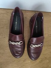 Tommy Hilfiger Leder Halbschuhe Bordeaux mit ...