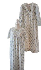 VTG Barbizon Nightgown Robe Set L Floral Woven Lace Cottagecore Sleepwear
