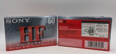 5 Sony HF High Fidelity 60 Minute Audio Cassette Normal Bias Blank Tapes NEW