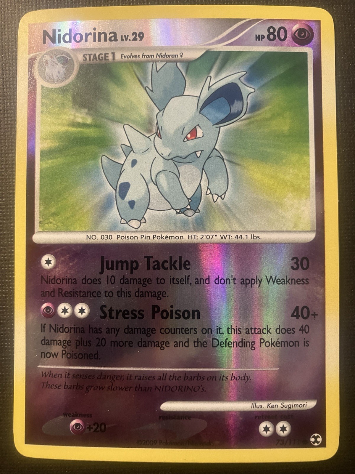 Nidorina 73/111 Pokemon Platinum Rising Rivals 2009 Reverse Holo LP