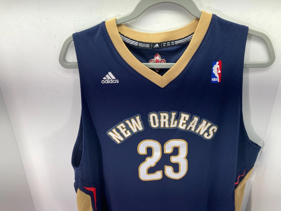 New Orleans Pelicans Adidas Anthony Davis #23 Basketball Jersey Kids XL Blue Tan - Image 2 of 4