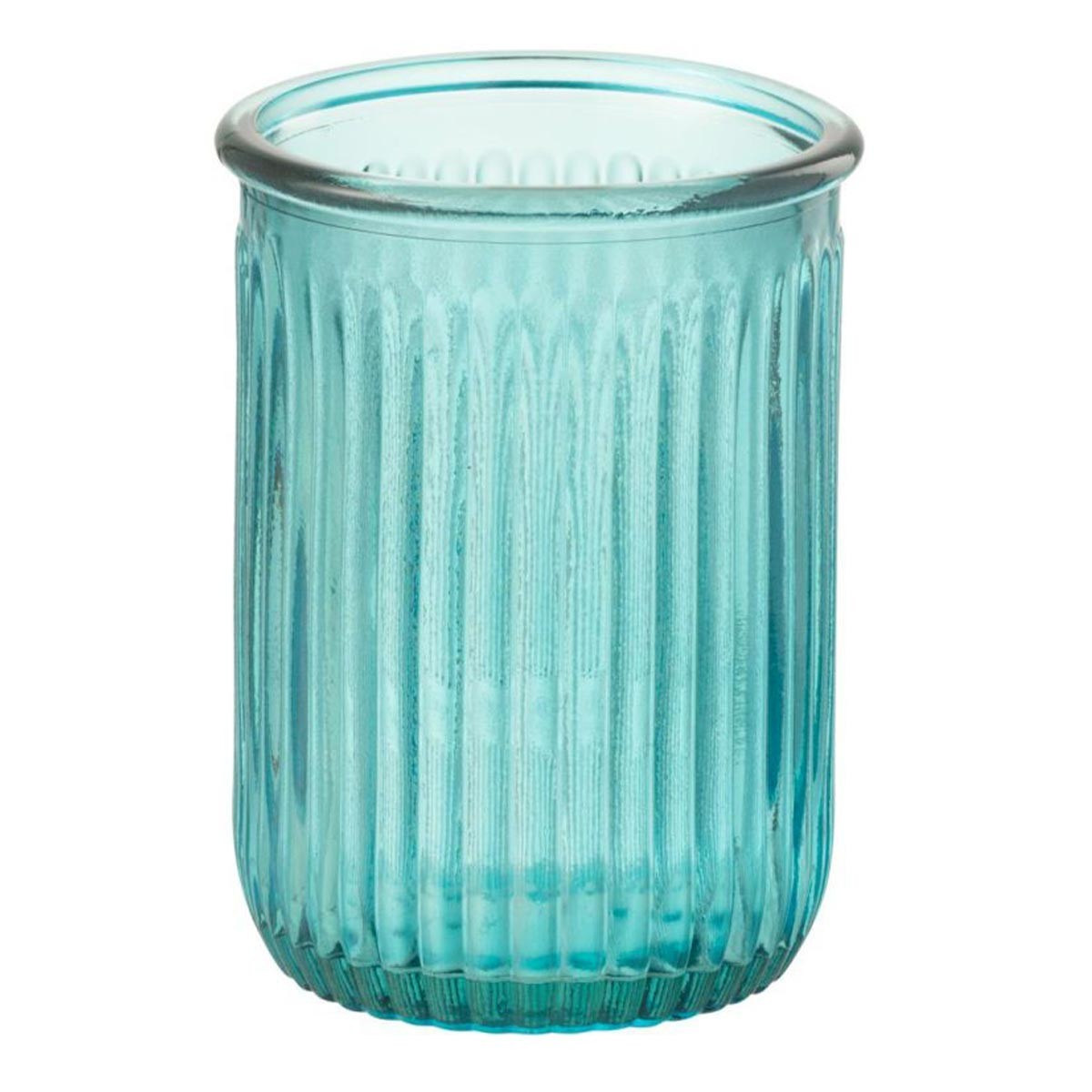 Vase design bleu aqua Stripe 20cm parfait pour salon moderne