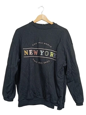 Pull&Bear Sweat Femme New York Noir Streetwear Mode (EU 36, INT S) - Photo 1/4