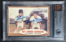 CLETE BOYER BILLY GARDNER BGS/BVG AUTH 1962 TOPPS #163A SIGNED BAS AUTO 989