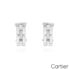 Cartier White Gold Diamond Maillon Panthere Earrings 0.20ct TDW