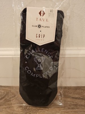 TAVI Active Club Pilates Grip CHALLENGE COMPLETED socks Size M Medium NEW NIP