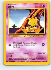 Abra 43/102 Common Base Set Unlimited Pokemon Near Mint