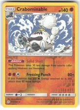 Crabominable 122/236 Rare Cosmic Eclipse Pokemon Reverse Holo Near Mint